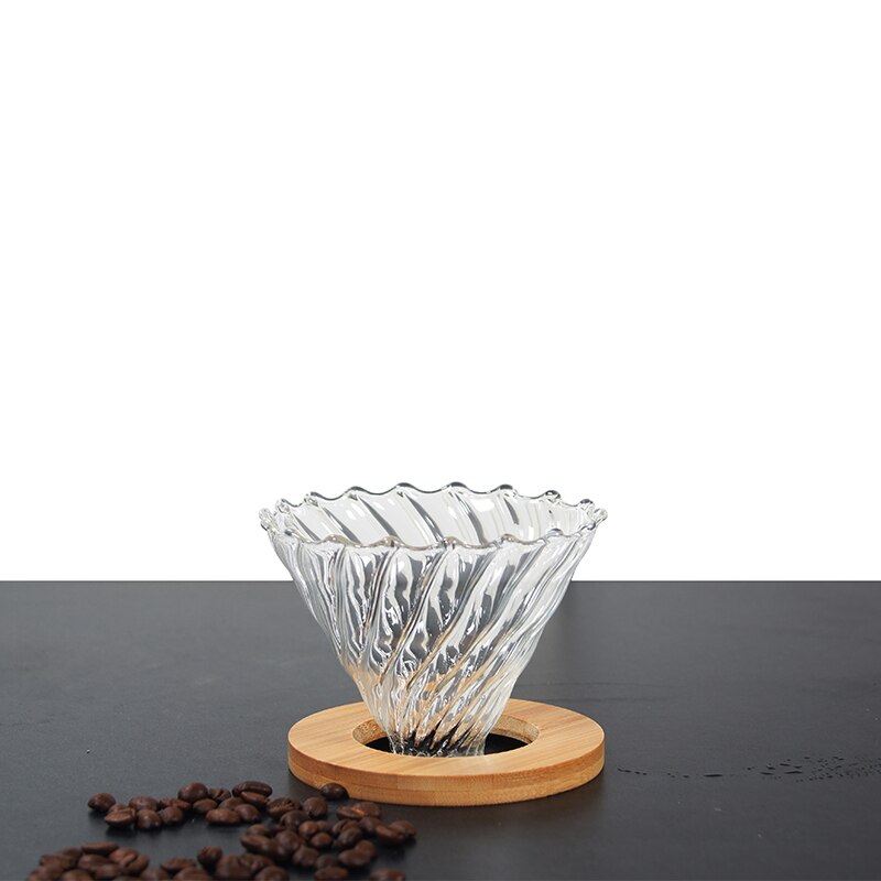 300ML/500ML/700ML supports en bois goutteur de café en verre et Pot ensemble style japonais V60 filtre à café en verre filtres à café réutilisables
