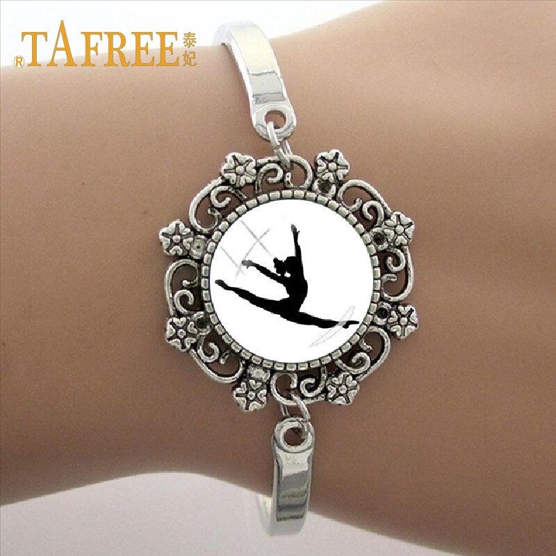 TAFREE Good bracelet Lace like gymnastics art photo Glass Dome Bracelet sport Charm Women's GY020: GY030