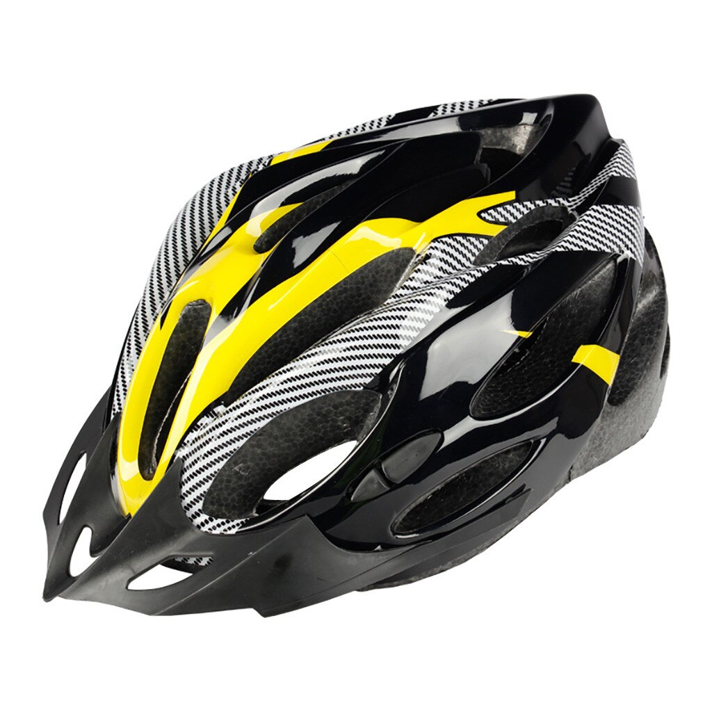 Cykelcykelbeskyttende hjelm integreret støbning cykel sikkerhedshjelm ydre skal med slagabsorberende skumhoveddæksel #45: Gul