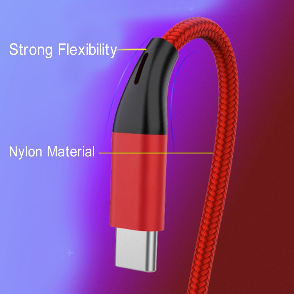 Type C Super-Snelle Kabel Mobiele Telefoon Oplader Kabel 5A Snel Opladen Nylon Gevlochten Draad Micro Interface Gegevensoverdracht