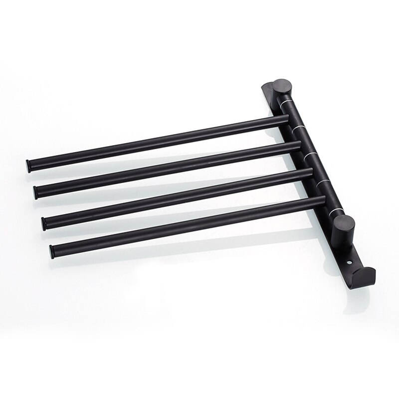 Oil Rubbed Bronze Towel Bars for Bathroom Wall Mounted Swivel Towel Rack Holder with Hooks 4-Arm: Default Title