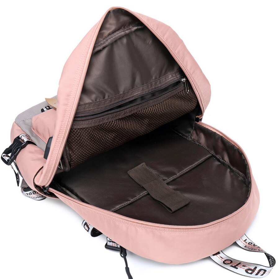 Mochila de gran capacidad con carga USB para mujer, bolsa de viaje Oxford, mochila de ordenador de 17 pulgadas, mochila de para chica y hombre, bolsa de Escuela Universitaria