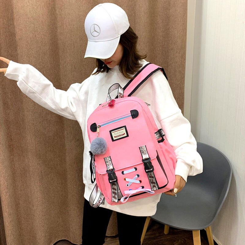 Casual Schooltassen Voor Meisjes Vrouwen Rugzakken School Rugzak Usb Opladen Schooltas Rugzak Kind Kids Bag Mochila