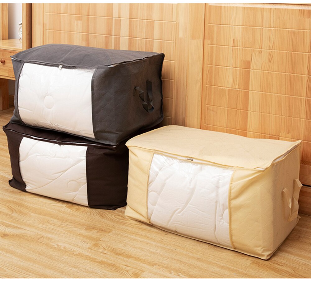 Opbevaringspose stor kapacitet husholdningstøj tøj bagage emballage bevægelig dyne fugtbestandig efterbehandlingspose hjem opbevaringspose
