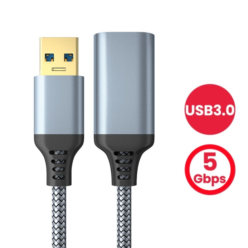 3/2/1/0.5M Nylon Braided USB 3.0 Extension Cable Male-To-Female Speedy Data Transfer Charging Cable Computer Camera Printer Cord