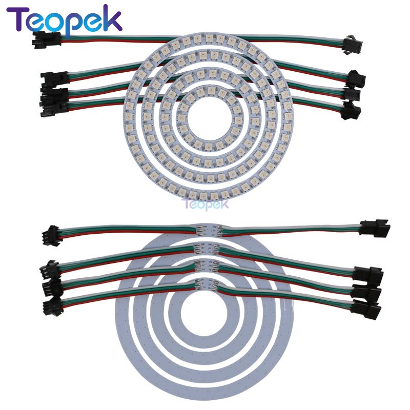 Led Pixel Ring WS2812B Addressable 8/16/24/35/45Leds 5050 RGB Led Diode Ring IC Built-in LED