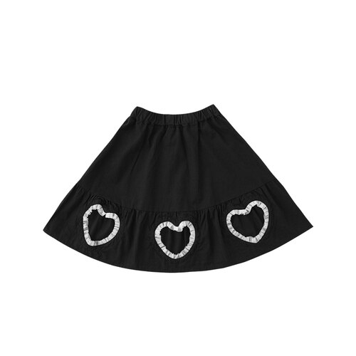 Gonna per bambina dolce primavera nuova gonna a mezza lunghezza romantica a rete cava amore cucitura bambino: 140cm