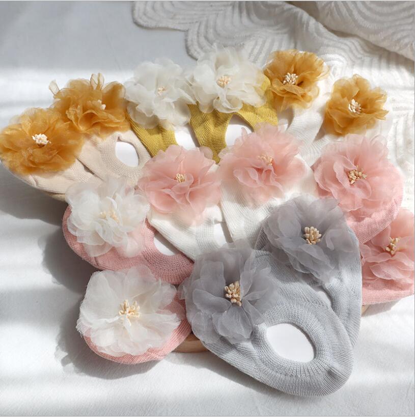 Cute 3D Flower Baby Socks Spring Summer Infant Baby Floor Socks Soft Cotton Anti-Slip Boat Socks for Princess Girls Accessories