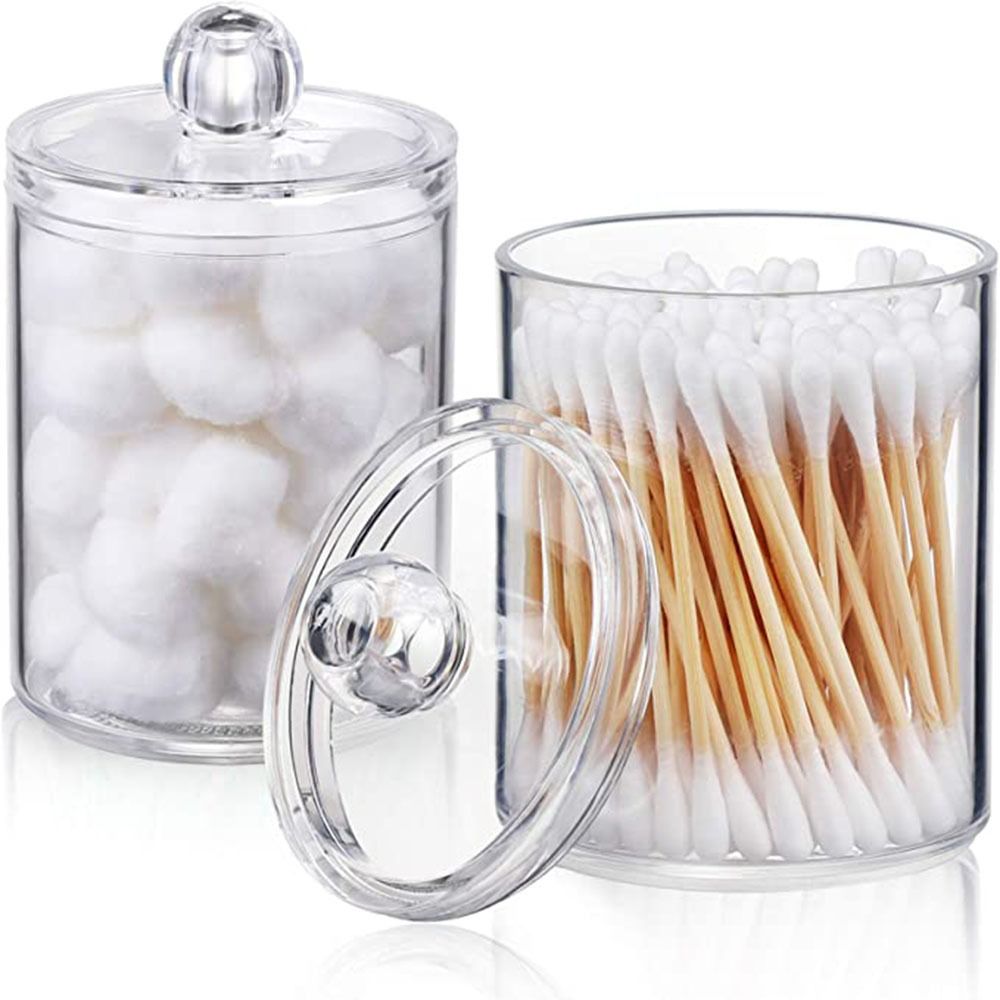 1Pcs Cosmetica Opbergdoos Make Organisator Badkamer Jar Wattenstaafje Wattenschijfje Sieraden Ronde Plastic Opbergdoos Container