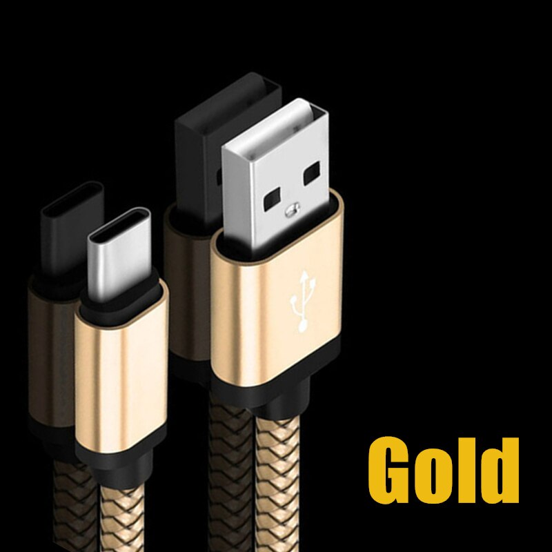 USB Type C Snel Opladen Kabel voor Huawei P20 P30 Lite Pro Realme Q X x2 pro 0.25 M/ 1 M/2 M Charger voor Samsung A90 A80 A70 A40 A50: Goud / 0.25 m