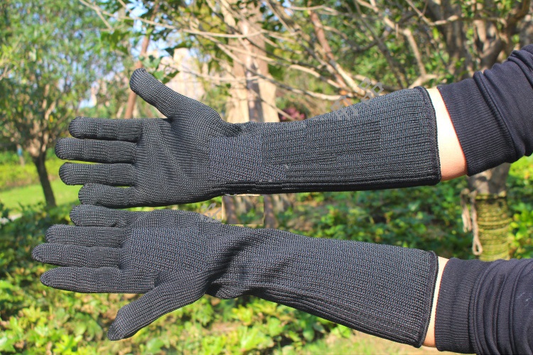 Lange mouwen anti-cut anti-mes handschoenen lange draad wanten heren handschoenen voor Staal glas metalen slachten vlees verwerking