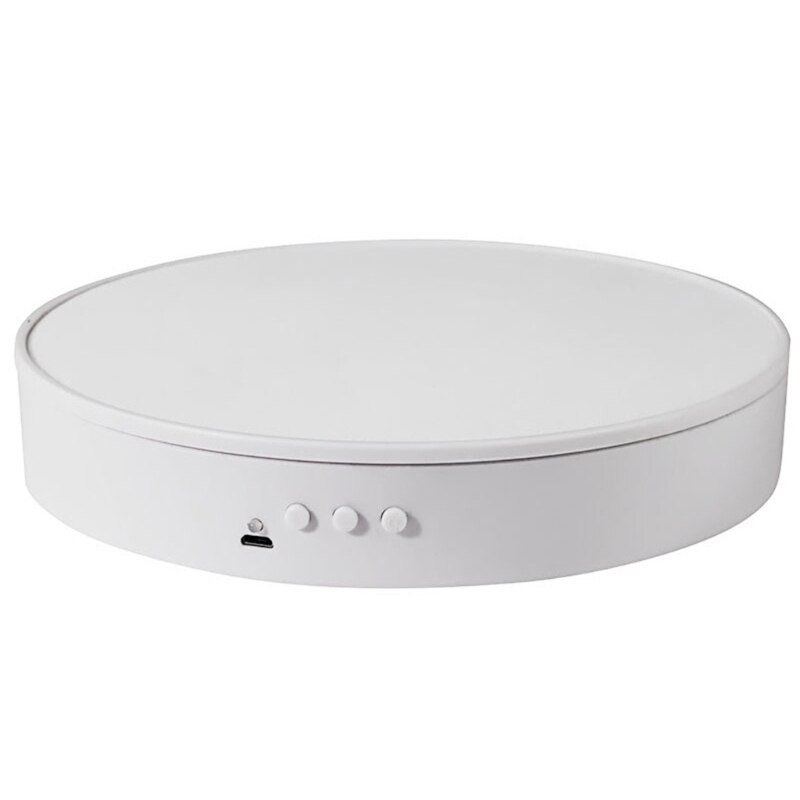 20cm 360 Degree 5V Electric rotating display stand Auto-Rotation(White mirror) P9YE: WS