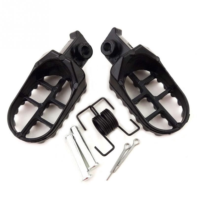 2PCS Footrests Foot Pegs Motorcycle Irony Wide Motocross Black Aluminium Pads