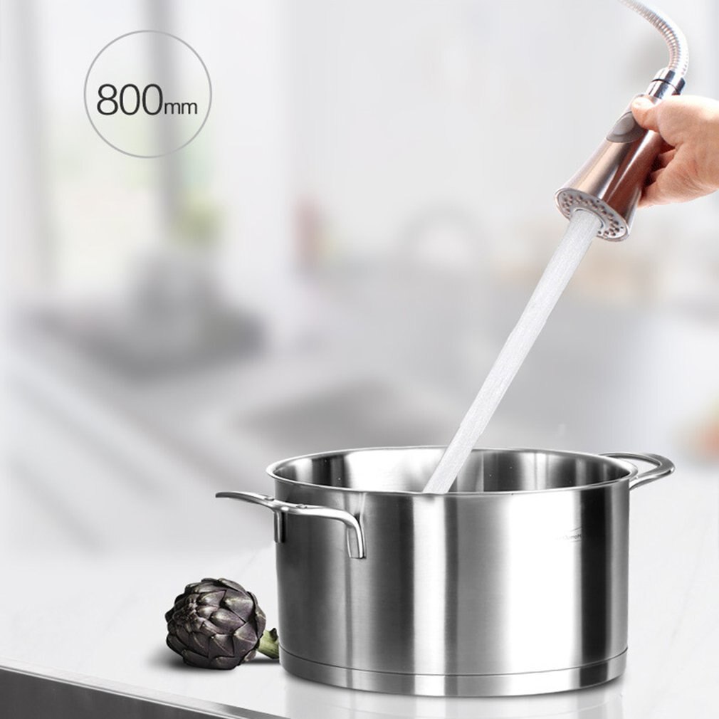 Kitchen Faucet Pull Out Cold and Sink Faucet 304 Stainless Steel Water Mixer Tap Swivel 360 Degree Two Types Silver