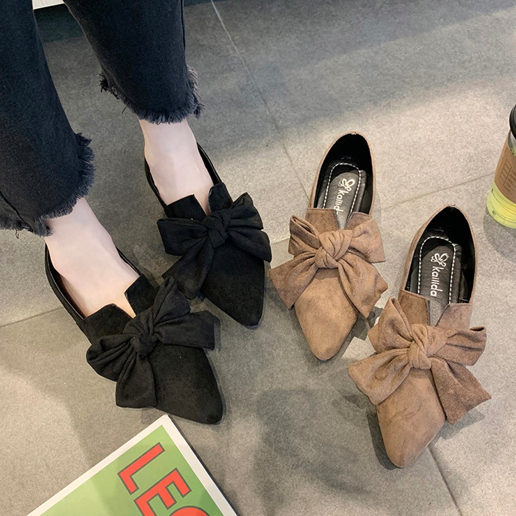 Luxe Womens Platte Schoenen Cover Hak Ondiepe Vrouwen Boog Flats Schoenen Candy Kleur Slip Op Platte Schoenen Ballet Flats Dames schoenen