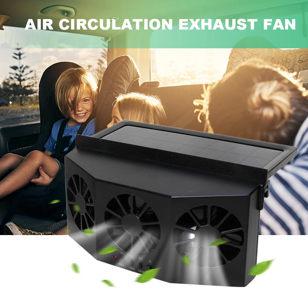 Ventilador de escape con energía Solar para coche, radiador de refrigeración para ventana, ahorro de energía, enfriador automático, desodorización portátil