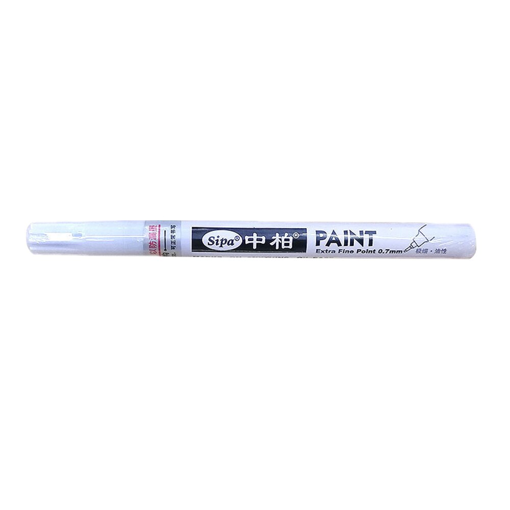 0,7mm Extra Feine Auto Reifen Reifen Lauffläche CD Metall Permanent Farbe Marker Stift Wasserdichte Gummi Permanent Farbe Marker Werkzeuge: WHITE