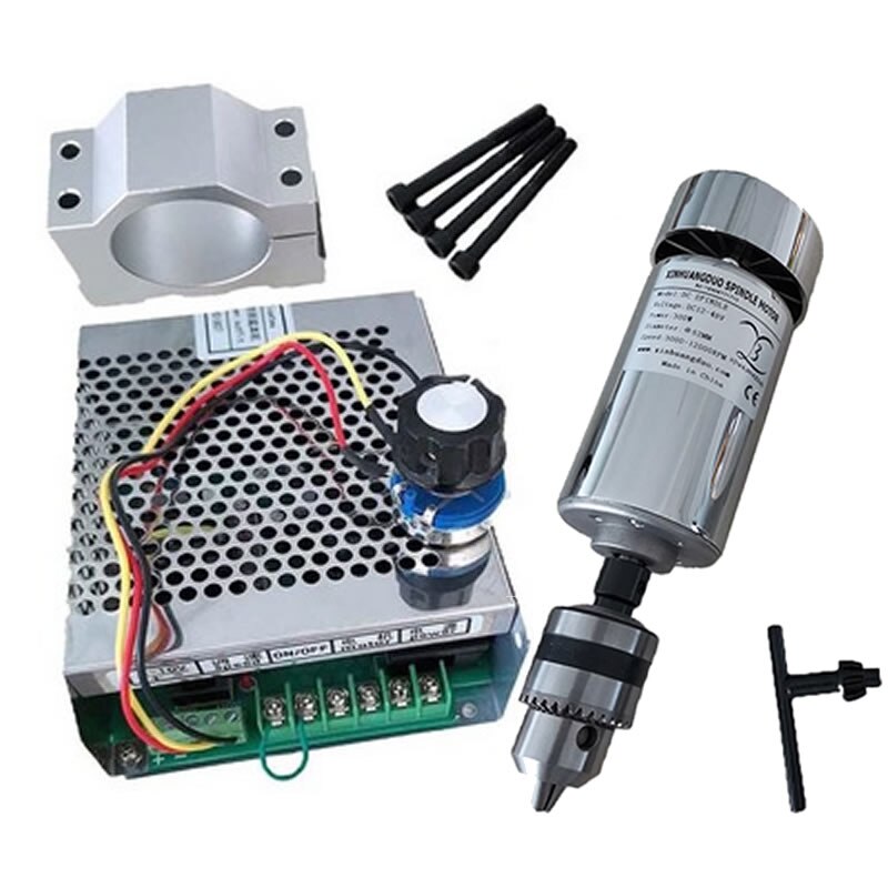 Luchtgekoelde 0.4KW Cnc Spindel Motor Kit ER11 ER16 Chuck 400W Dc Motor + Voeding Speed Gouverneur Voor diy Cnc Graveermachine