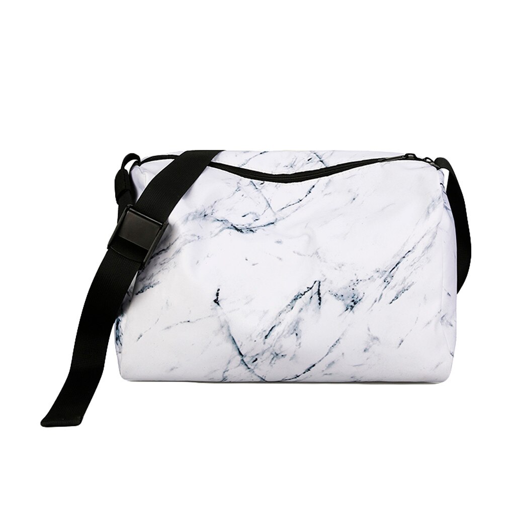 vrouwen Handtas Unisex Marmer Crossbody Waterdichte Grote Capaciteit Tas Pakket Schouder Strandtas # G8: WHITE