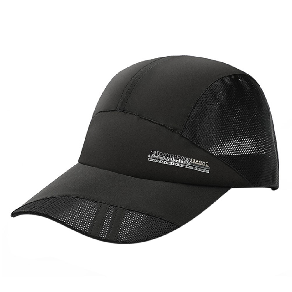 Summer Men Women Anti-UV Quick-drying Baseball Cap Breathable Outdoor Sports Hat: Black