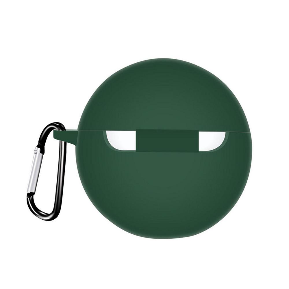 Soft Silicone Protective Case For Oppo Enco Free2 Wireless Earphone Cover Charging Box With Hook Washable Anti Dust Sleeve: dark green