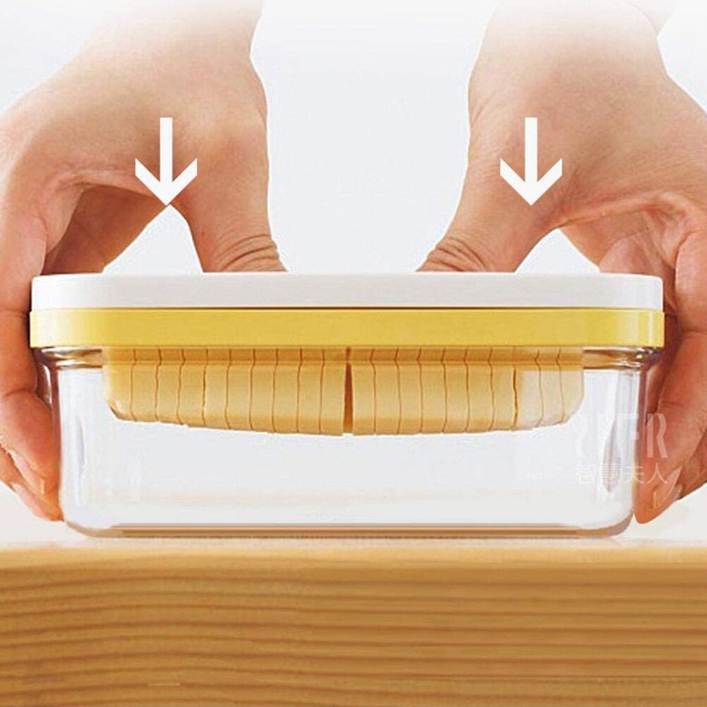 Kitchen Portable Home Butter Box Cutting Food With Lid Rectangle Container Sealing Storage Dish Cheese Keeper