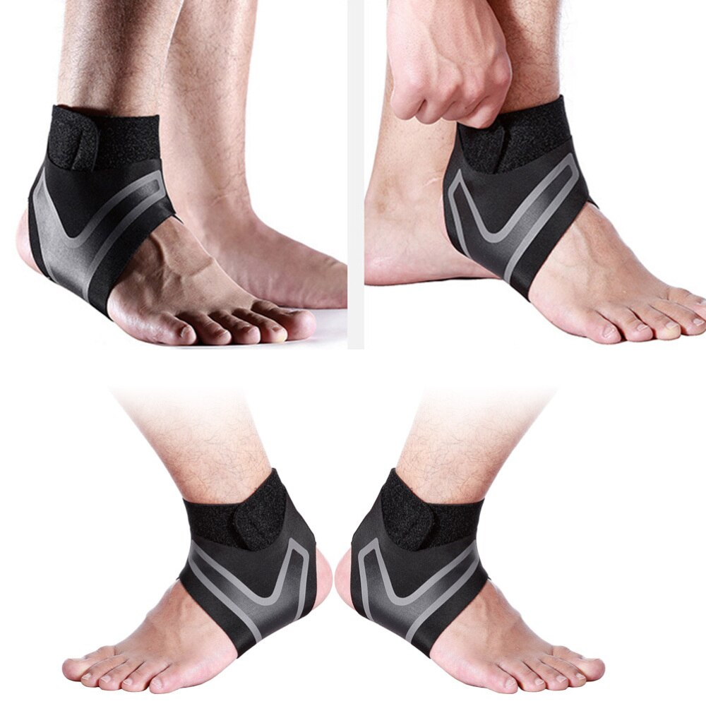 1 Paar Sport Enkel Ondersteuning Verstelbare Elastische Enkelbrace Voor Oefening Basketbal Enkelletsel-Size:M (Zwart): M