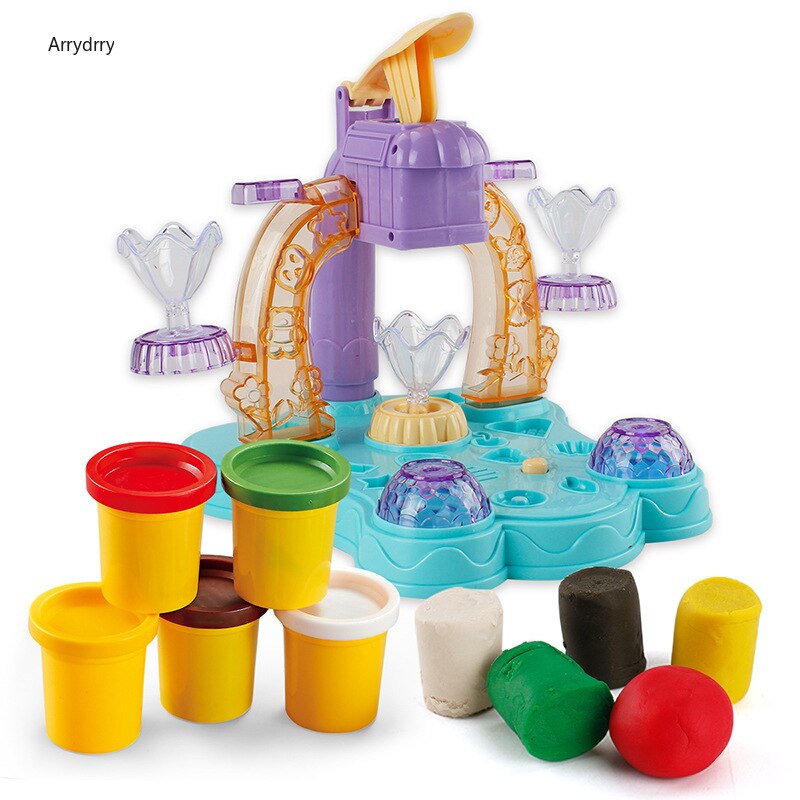 Neue Kinder Kreative 3D Pädagogisches Beleuchtung Musik Eis Maschine Farbe Schlamm Anzug Kindergarten Rolle Spielen Spielzeug Geschicklichkeit Übung