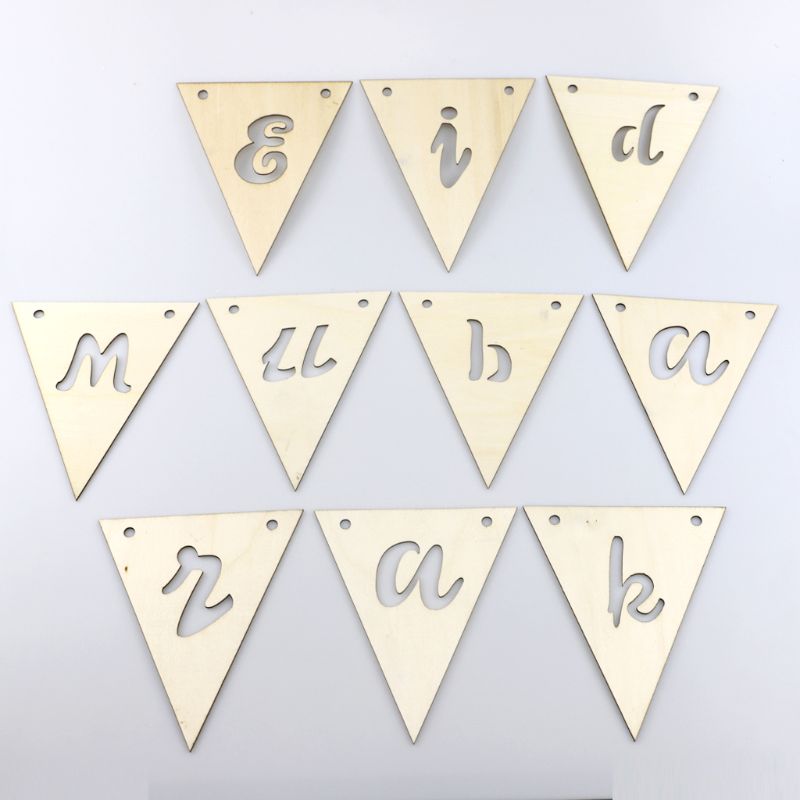 Placa de madera para manualidades Ramadan Eid Mubarak, decoración para colgar en el hogar, colgante, suministro para fiestas musulmanas islámicas