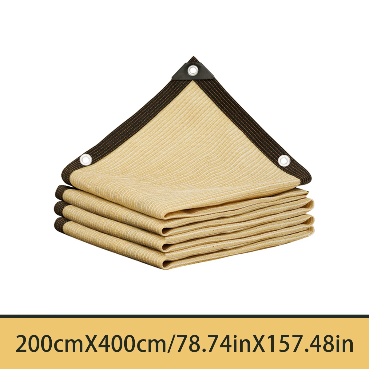 200×400cm Summer Outdoor Shading Beige Shading Net Wrapped Perforated Shading Cloth Thickened Heat Insulation Net Shading Net