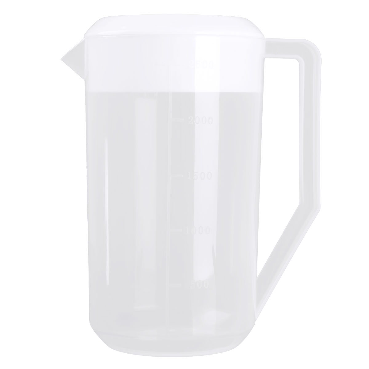 Jarra para agua fría de plástico de grado alimenticio, jarra transparente con tapa, a prueba de fugas, para agua, hielo, té y zumo: 1500ml / White