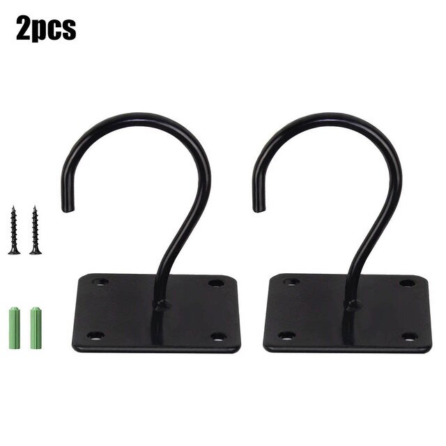 Ganchos para el techo, soporte de pared para plantas de jardín, cesta colgante, almacenamiento para el hogar, , 2 uds.,: Black