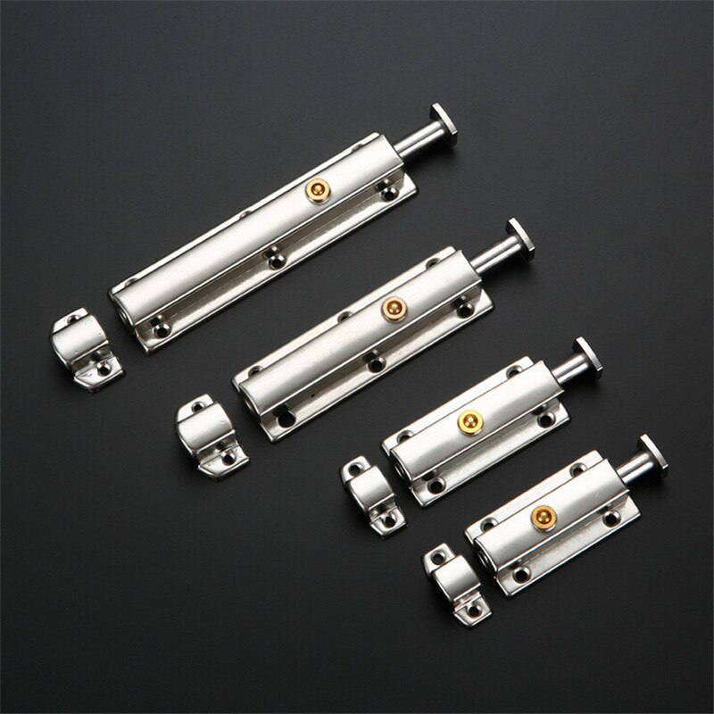 3/4/6inch Door Window Security Bolt Door Lock Latch Gate Cabinet Latch Stainless Steel Security Lock Chrome Door Lock