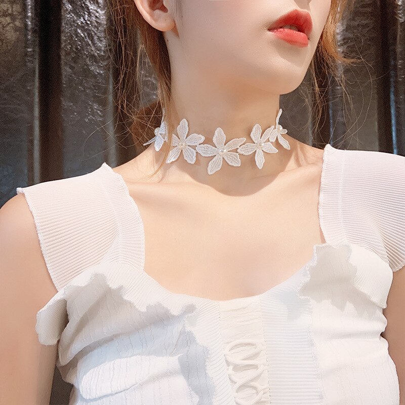 Koreaanse kraagjes groot kolye gothic vintage boho bloemenhalsband ketting sleutelbeenketting voor vrouwen met gouden verstelbare maat