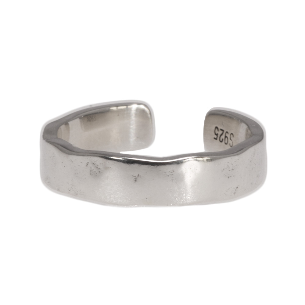 Anelli da uomo e da donna in argento sterling S925 con motivo a martello a mano luminoso, gioielli regolabili minimalisti