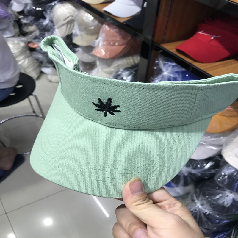 Vasket bomuld sommer unisex tom top solskærm hat sommer bred skygge solhætter uv beskyttelse hat til mænd og kvinder: Grøn
