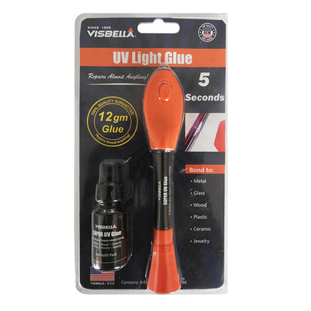 Visbella diy 5 second fix uv light limpenna med 8g refillflaskor flytande plast svetsning metall fyllmedel lim tätningsmedel fix: Default Title