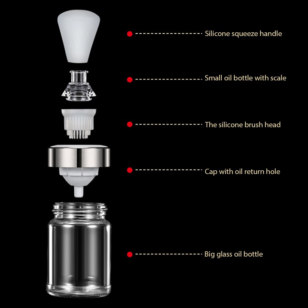 135ml Silicone Oil Brush Bottle Barbecue Grill Oil Brush Baking Pastry Steak Liquid Dropper Bottle Dispenser Kitchen Accessories