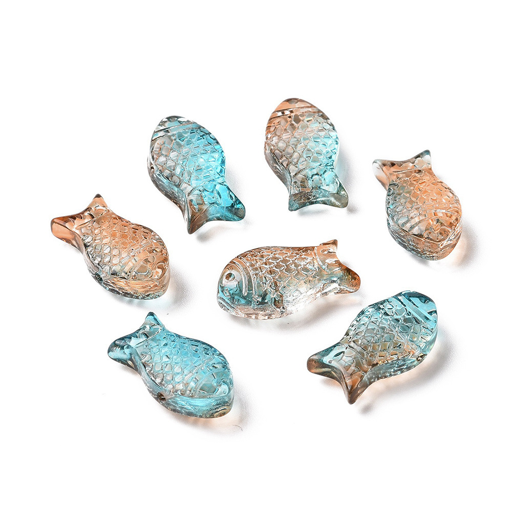 8x15mm Small Fish Shape Handmade Colorful Glass Loose Beads For Jewelry Making Diy Earring Bracelet Necklace 20pcs