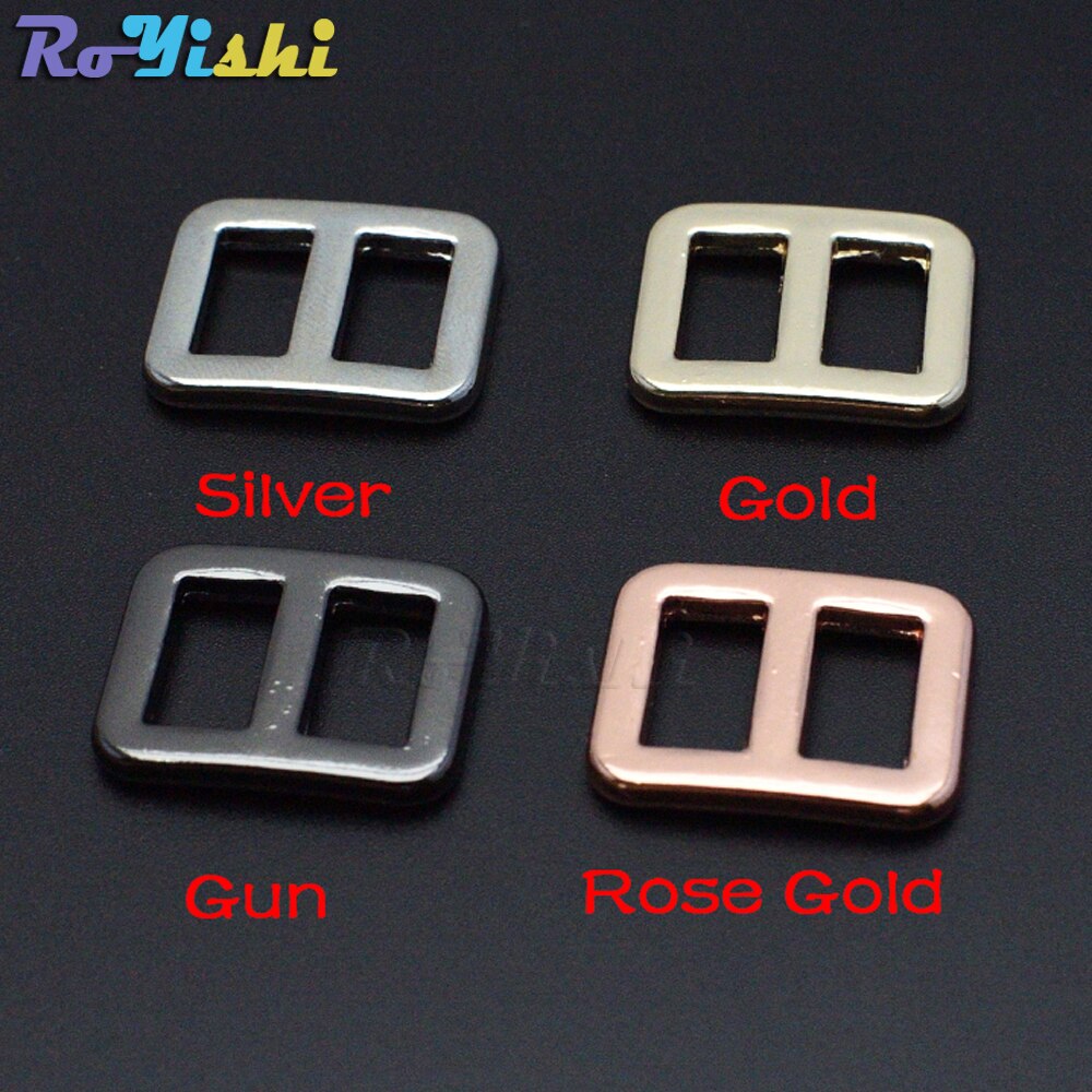 3/8" Metal Mix Colors Curve Tri-Glide Slider Adjustable Buckle for Bags Webbing 10mm