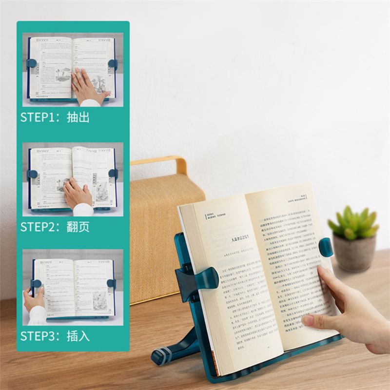 Justerbar vinkel bogholder holder multifunktionel læse dokument bogstøtte