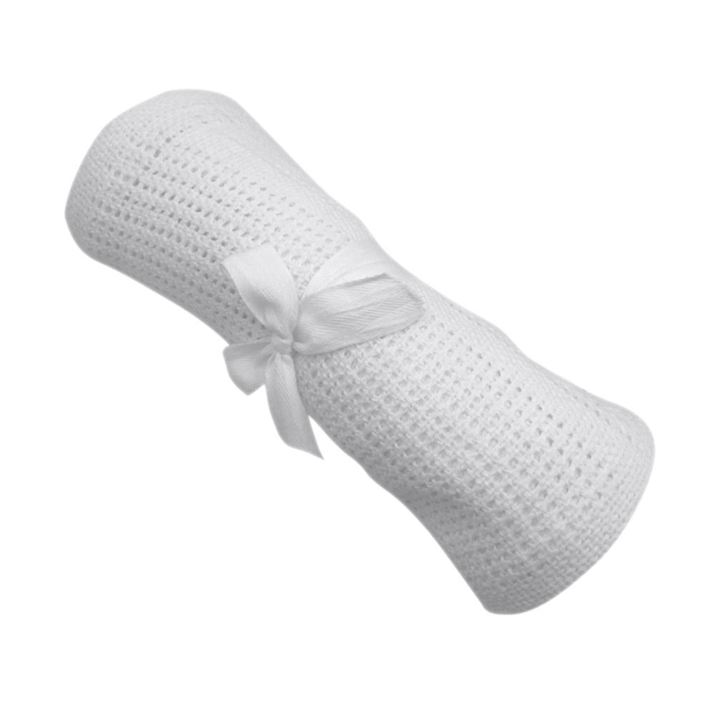1/2/5pcs Cotton Crochet Newborn Baby Blankets Cellular Blanket Summer Candy Color Casual Sleeping Bed Supplies Hole Wrap: White / 2pcs