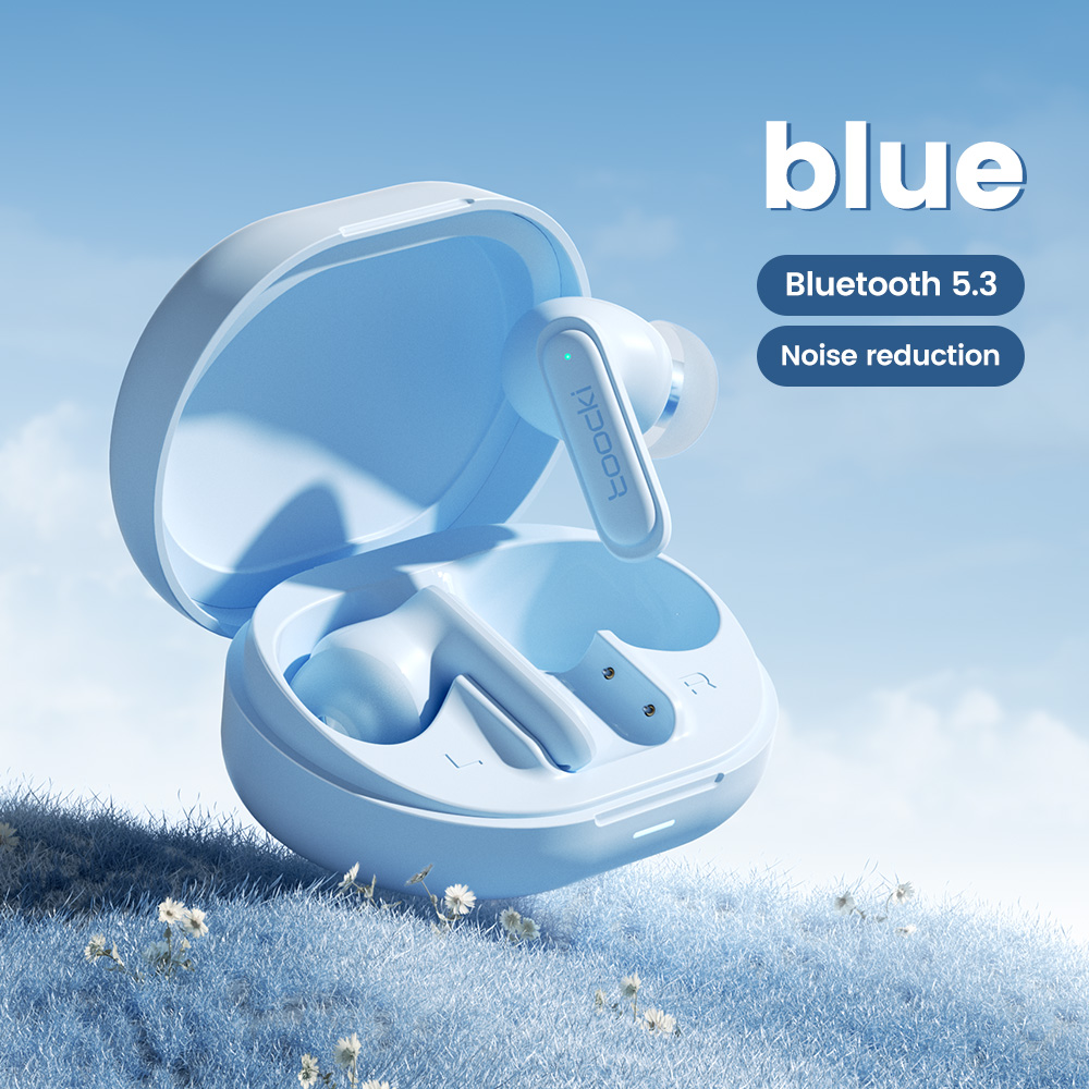 Toocki XA96 Oortelefoon Bluetooth 5.3 Draadloze hoofdtelefoon Snel opladen Touch Control Oordopjes HiFi Stereo Lange batterij Sportheadset: Blauw