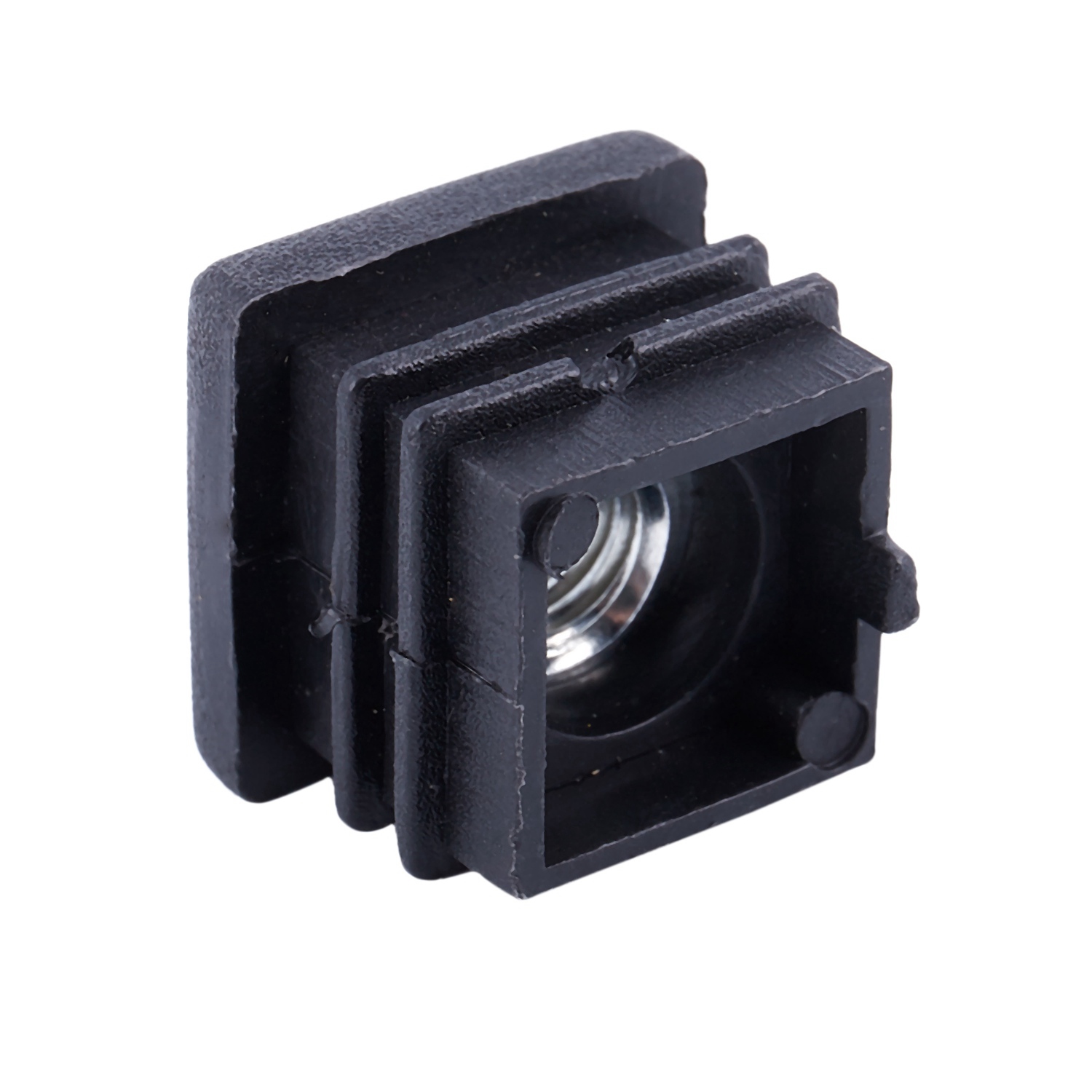 A04I Tapas de extremo de tubo cuadrado Tapones de inserción Rosca M8 20x20 mm 20 piezas Negro