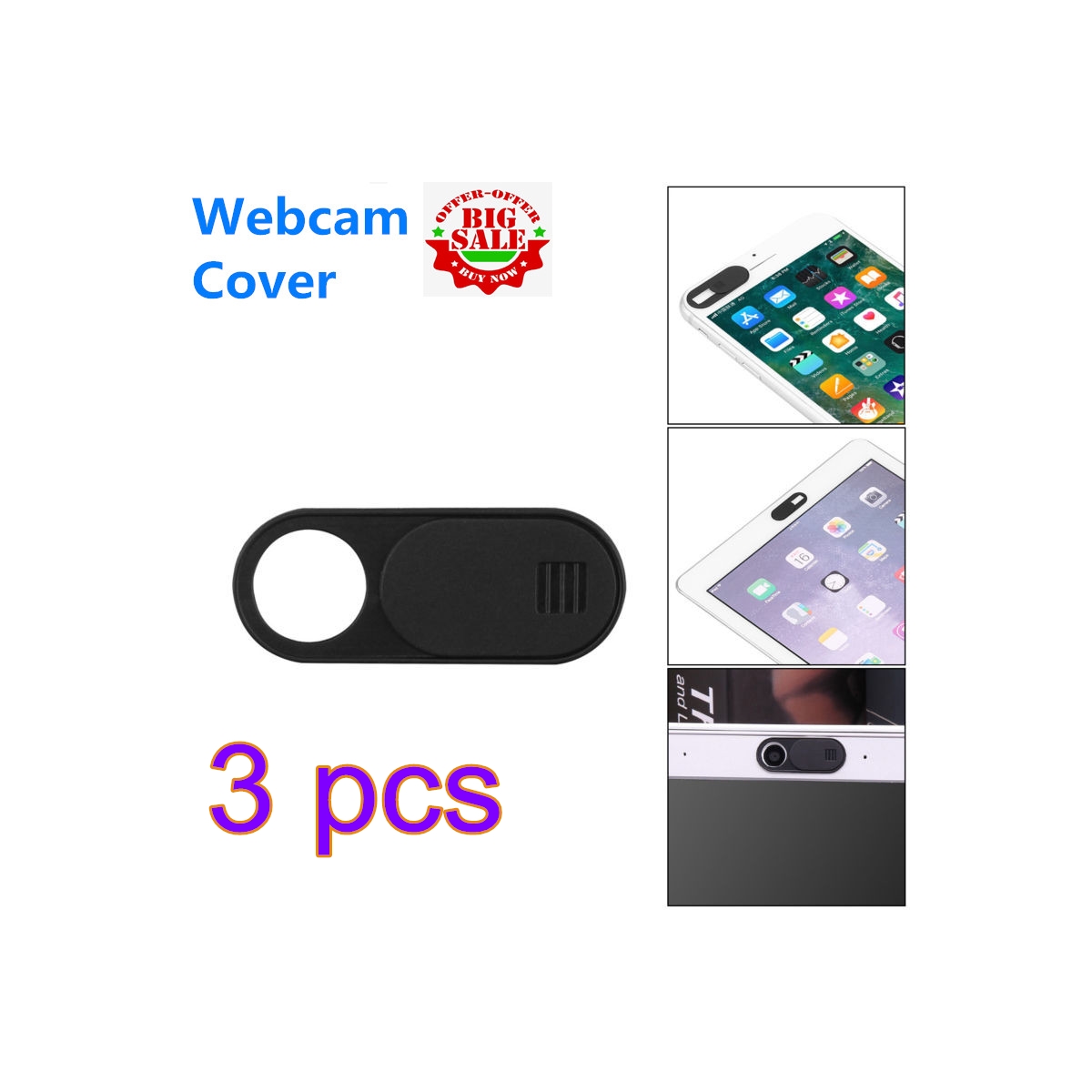 WebCam Frontale Copertura Della Macchina Fotografica per ipad per Il Iphone Samsung anti-hackerare Della Copertura anti-Polvere di Scatto Magnete Cursore in Plastica webcam Della Copertura: 3pezzi