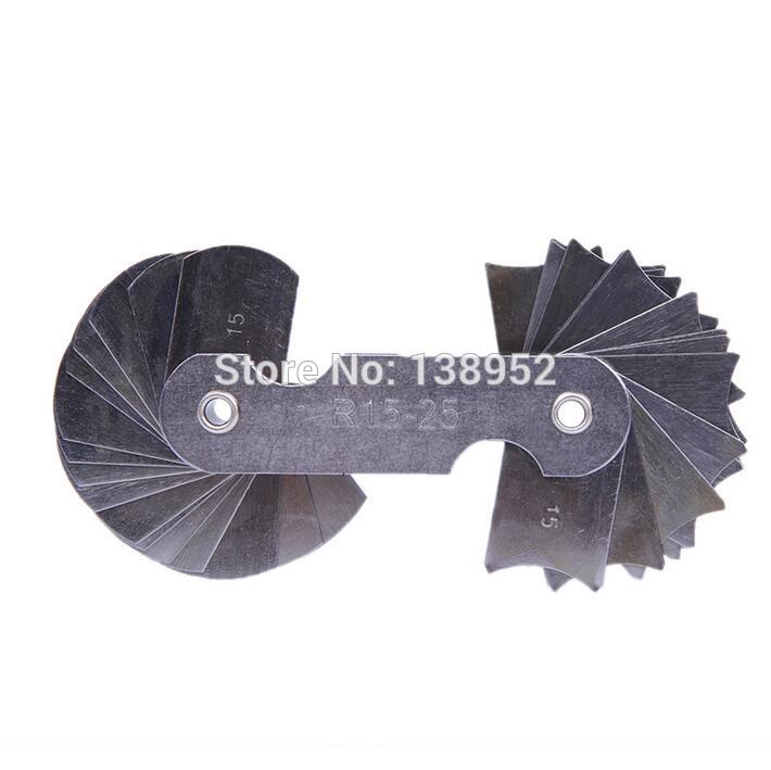 Radius template R gauge R1-6.5 7-14.5 15-25 26-80 radius gage plate fillet gaug External Internal Concave Convex Measuring tools