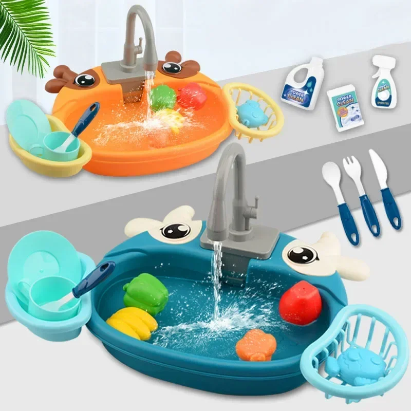 Kinderen Spelen Keuken Speelgoed Water Pretend Play House Kids Kan Afvoer Wastafel Gootsteen Kids Keuken Set Speelgoed voor meisje Jongen