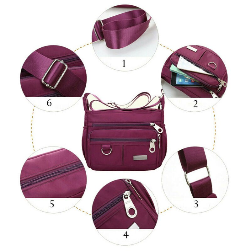 Grand sac à main multi-poches pour femmes, sacoche à bandoulière de rue