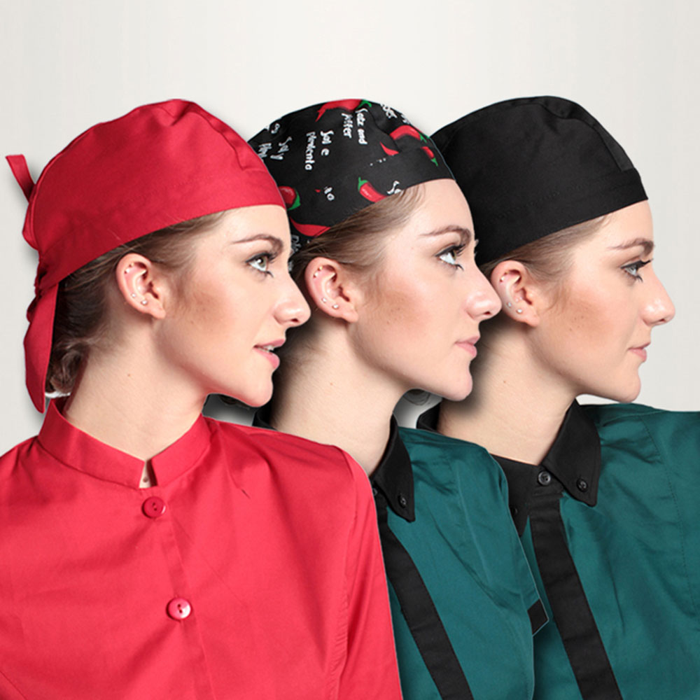 Women&#39;s chef Hat hotel kitchen restaurant cap waiters Ribbon Hats for man and woman adjust funky chief hats