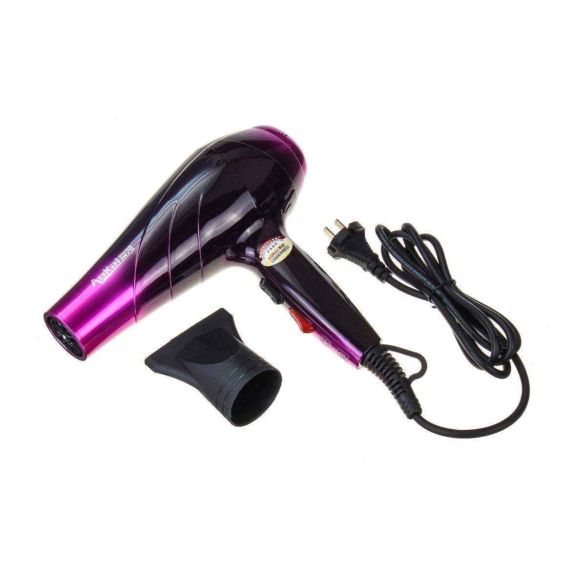 2800W Electric Hair Dryer Salon Household Hairdressing Blow Cold Wind Hair Dryer AC Motor Detachable Air Inlet: Plum